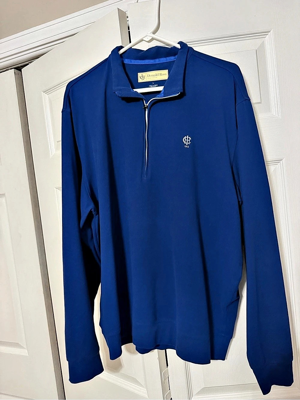 Donald Ross Men's Blue Long Sleeve Polo Size Large Like New